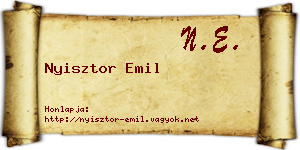 Nyisztor Emil névjegykártya