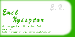 emil nyisztor business card